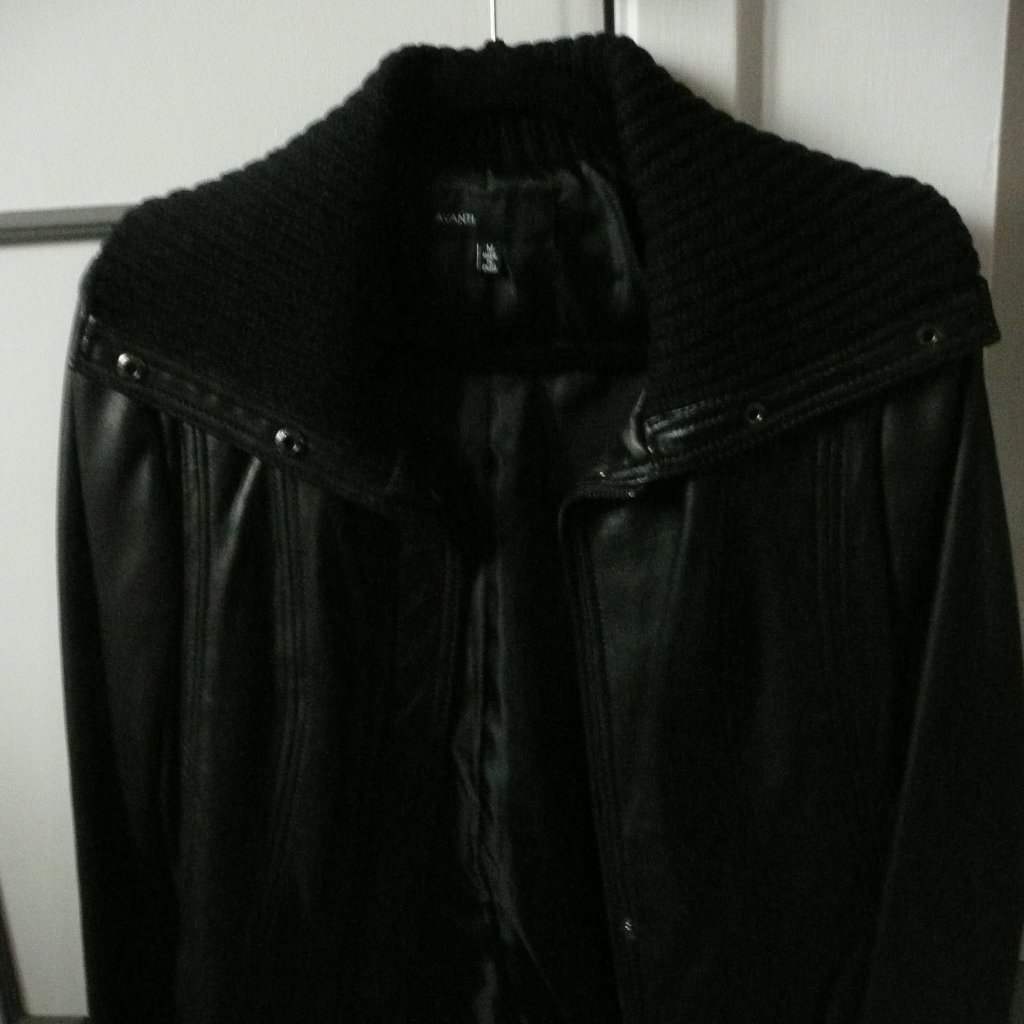 Avanti Brand Womens Leather Jacket Blk Size M Nwt
